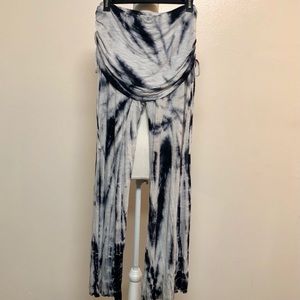 NWOT Young Fabulous & Broke Tie Dye flowy pants with fold over skirt waist